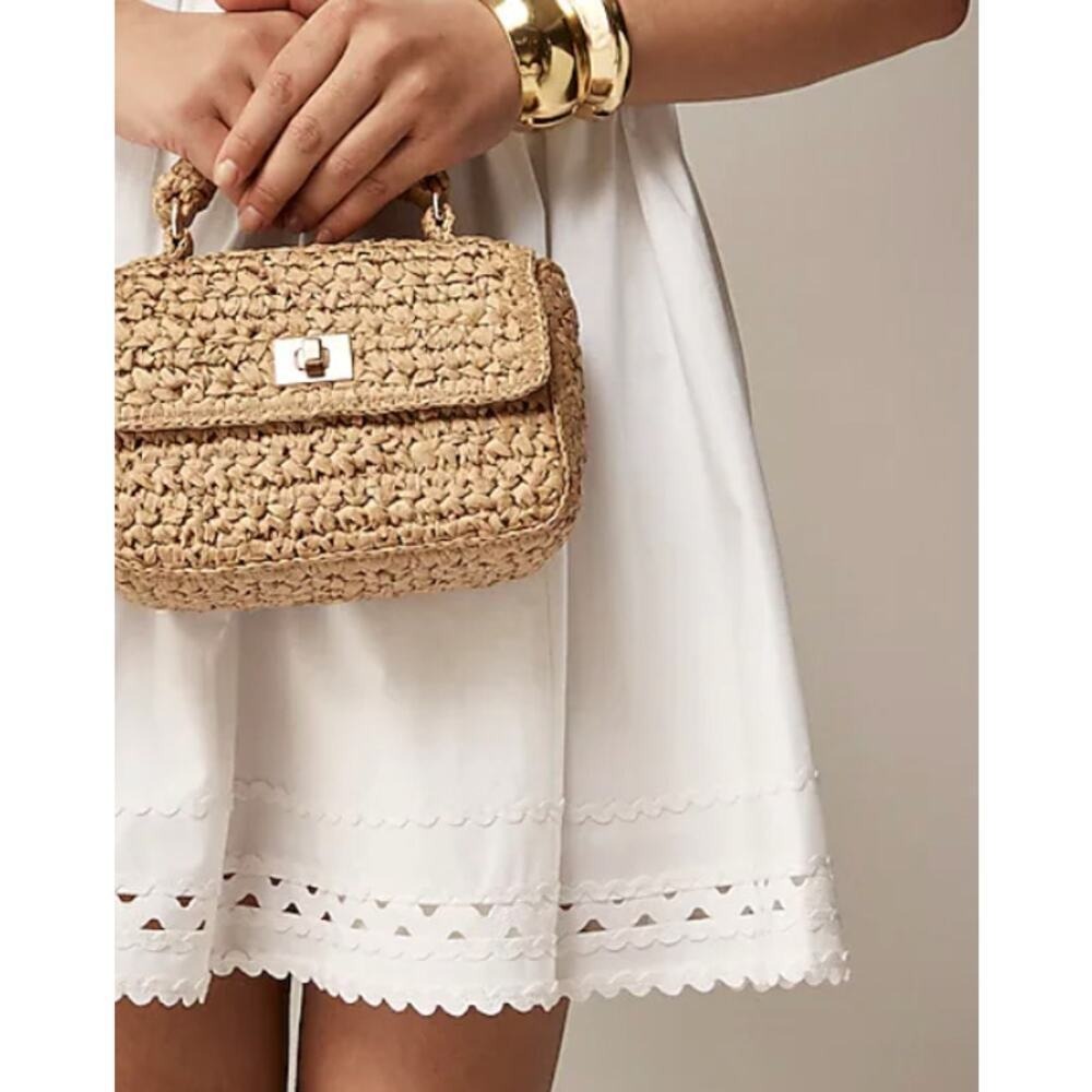 J. Crew White Fit-and-flare mini dress with rickrack trim NWT - Picture 2 of 7